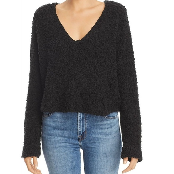 Free People porcorn pullover  sweater in black - Picture 1 of 10